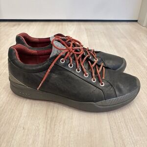 Ecco Biom Natural Motion Black Yak Leather Spikeless Golf‎ Mens Size 44 US 10